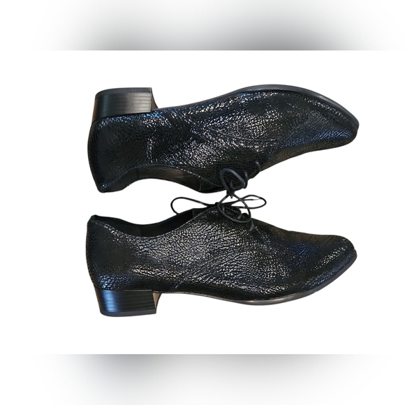 Spring Step NWOB SZ 39/8 Black Leather Conchetta Oxford Almond Toe Lace Up Shoe - Picture 7 of 12